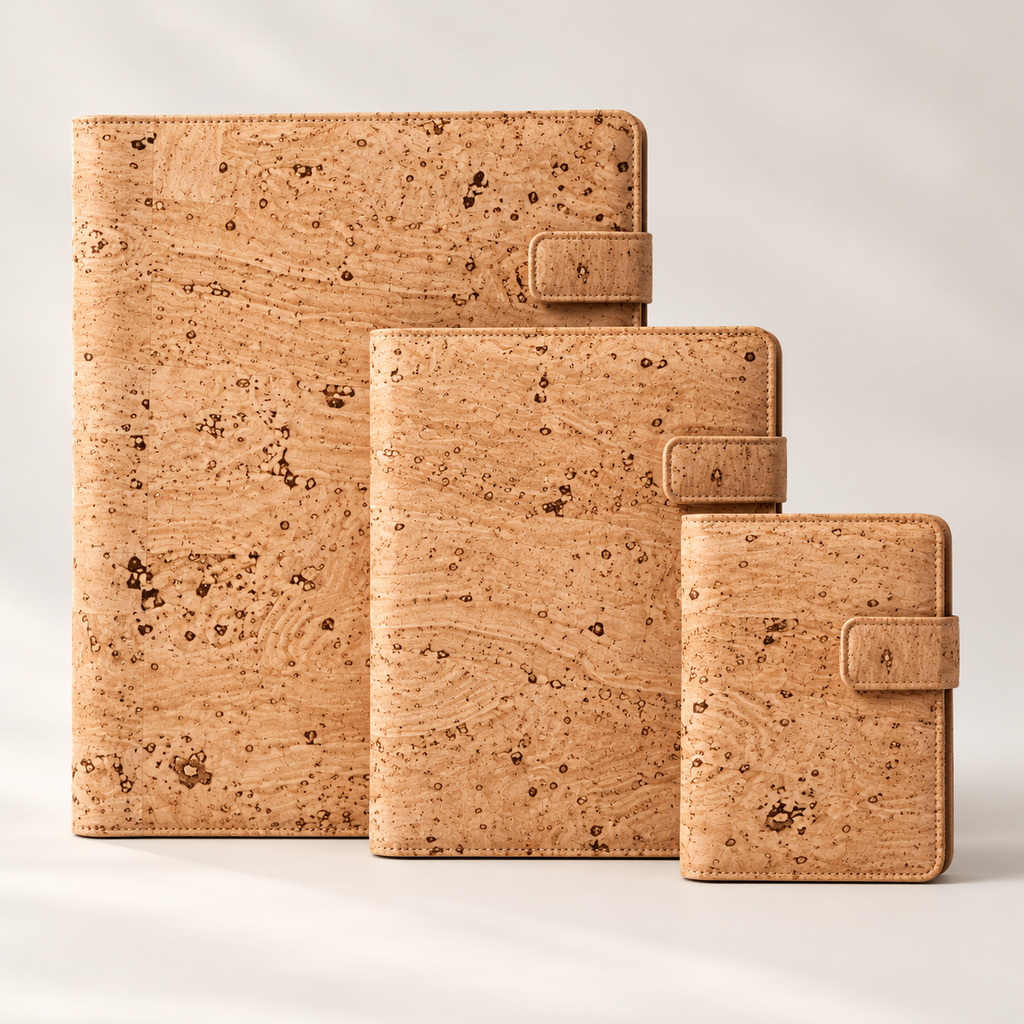 Natural Cork Portfolio in A4, A5 and A6 — hero view