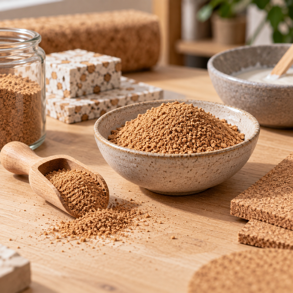 Cork Powder in a realistic material application setting