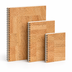 Cork Spiral Notebook | Natural Finish — A4, A5 and A6 hero view
