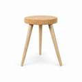 Cork Stool with 3 Wooden Legs, Ø290 × H430 mm, isolated on white background