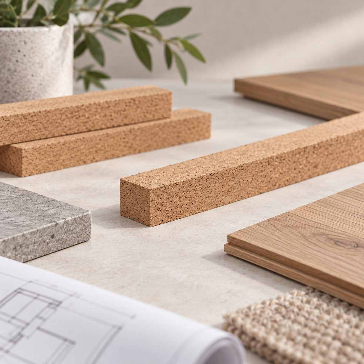 Cork Strips for Expansion Joints in a premium architectural materials setting