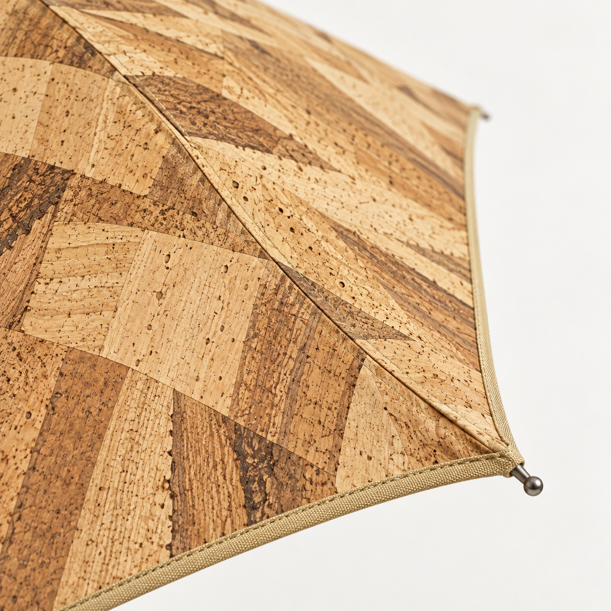 Cork Umbrella Rustic, cork leaf pattern texture and edge detail