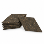 Cork Wall Tiles Diamond Dark, set of 6, self-adhesive, isolated on white background