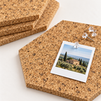 Macro detail of Hexagon Country cork texture, 7 mm thickness and push pin use
