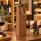 Cork Wine Bottle Gift Bag | Brown Finish — gift presentation with wine and premium packaging