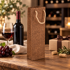 Cork Wine Bottle Gift Bag | Brown Finish — premium wine gifting lifestyle composition