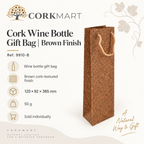 CorkMart infographic for Cork Wine Bottle Gift Bag | Brown Finish — 120 × 92 × 385 mm, 50 g, one bag