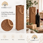 CorkMart editorial collage for Cork Wine Bottle Gift Bag | Brown Finish