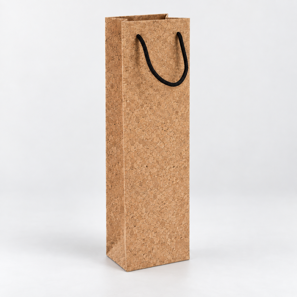 Cork Wine Bottle Gift Bag | Natural Finish — premium studio hero