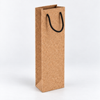 Cork Wine Bottle Gift Bag | Natural Finish — angled studio view