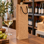 Cork Wine Bottle Gift Bag | Natural Finish — wine bottle presentation in a retail and hospitality setting