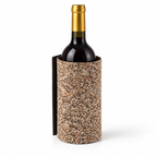 Cork wine bottle sleeve in Mix Finish, with a speckled surface and dark side flap, shown on a white background.