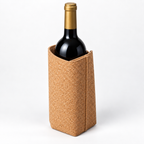 Cork Wine Bottle Sleeve | Natural Finish — angled studio view