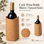 CorkMart infographic for Cork Wine Bottle Sleeve | Natural Finish