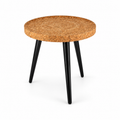 Cork & Wood Side Table, Ø420 × H440 mm, isolated on white background