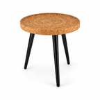 Cork & Wood Side Table, Ø420 × H440 mm, isolated on white background