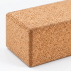 Cork Yoga Block macro detail of natural cork texture and rounded edge