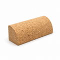 Cork yoga quarter-round block, 230 × 80 × 80 mm, natural cork on white background