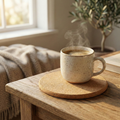 Premium Round Cork Coasters - Extra Thick 6mm - Eco-Friendly Table Protection (3.75" / 9.5cm) - Pack of 6