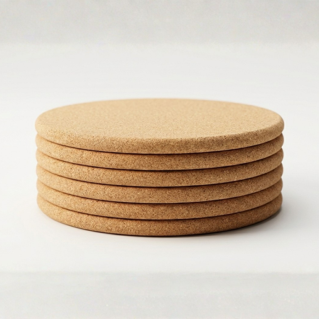 Premium Round Cork Coasters - Extra Thick 6mm - Eco-Friendly Table Protection (3.75" / 9.5cm) - Pack of 12