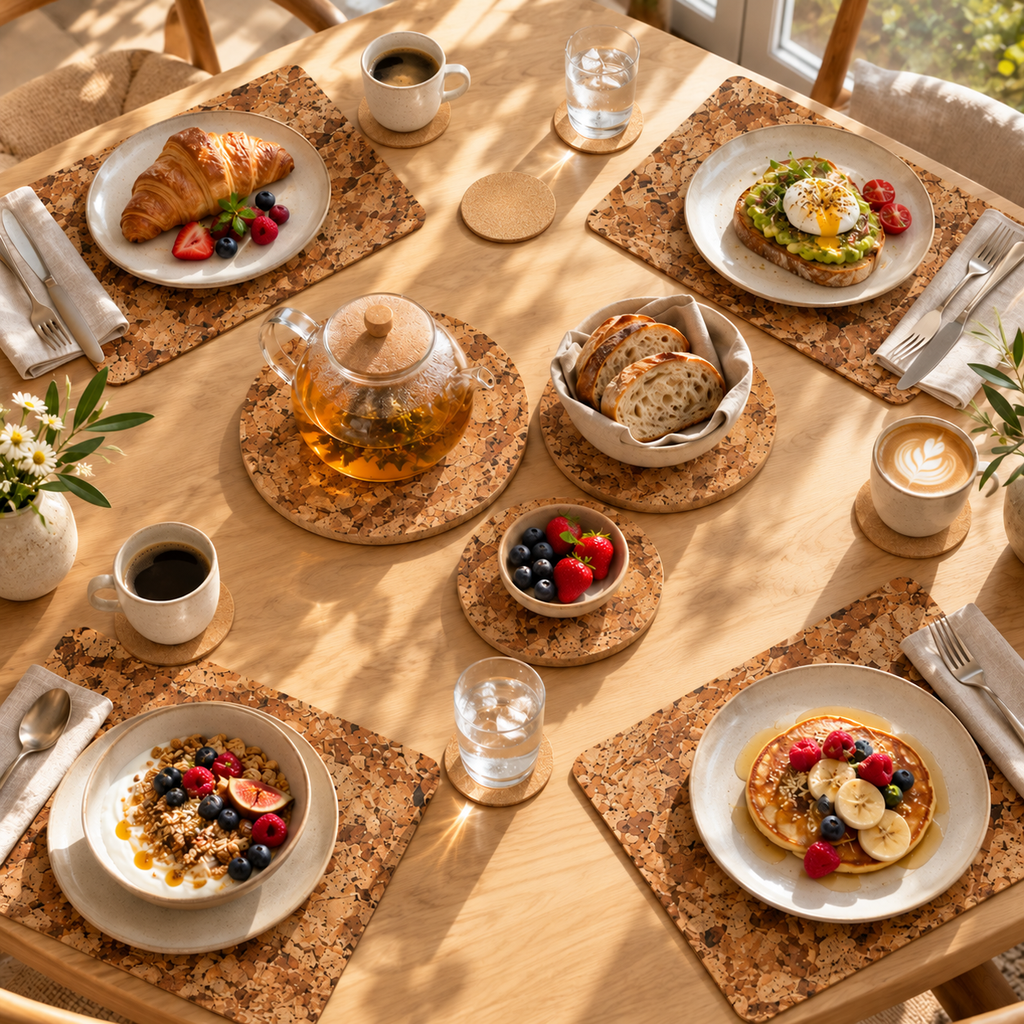 Angola table bundle for four at a natural breakfast table