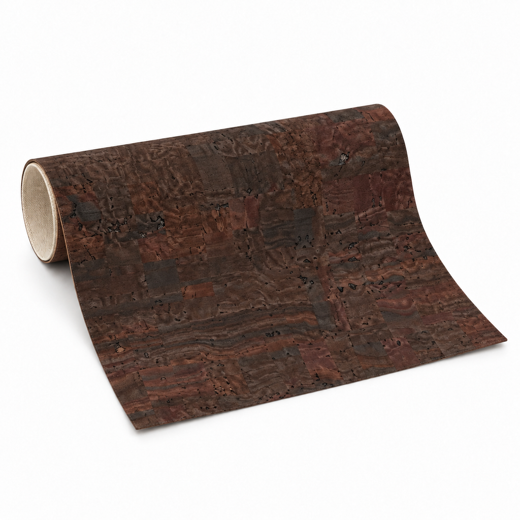 Brown cotton-backed cork fabric roll, 1.4 m wide, standardised variant view