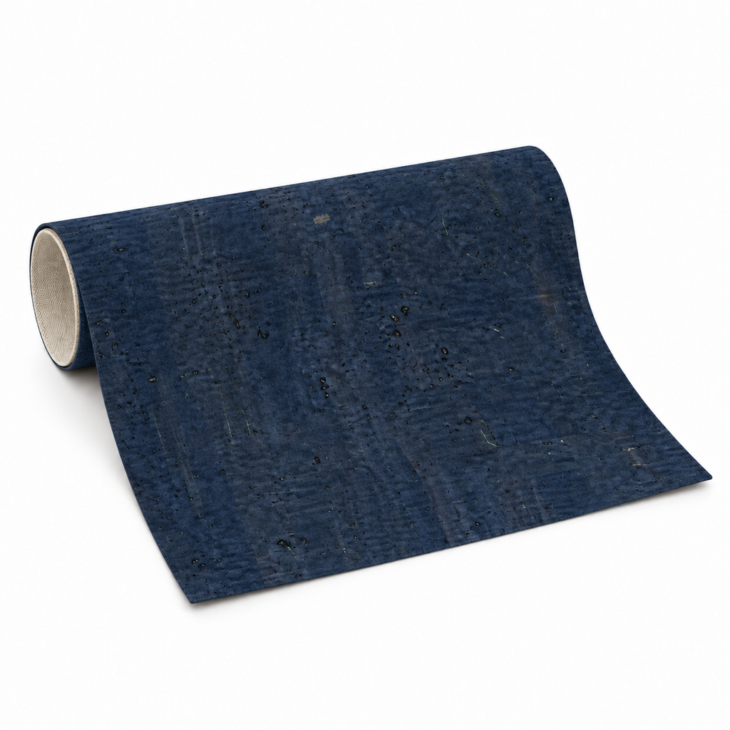 Dark Blue cotton-backed cork fabric roll, 1.4 m wide, standardised variant view