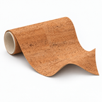 Cotton-backed cork fabric in Natural finish demonstrating flexibility