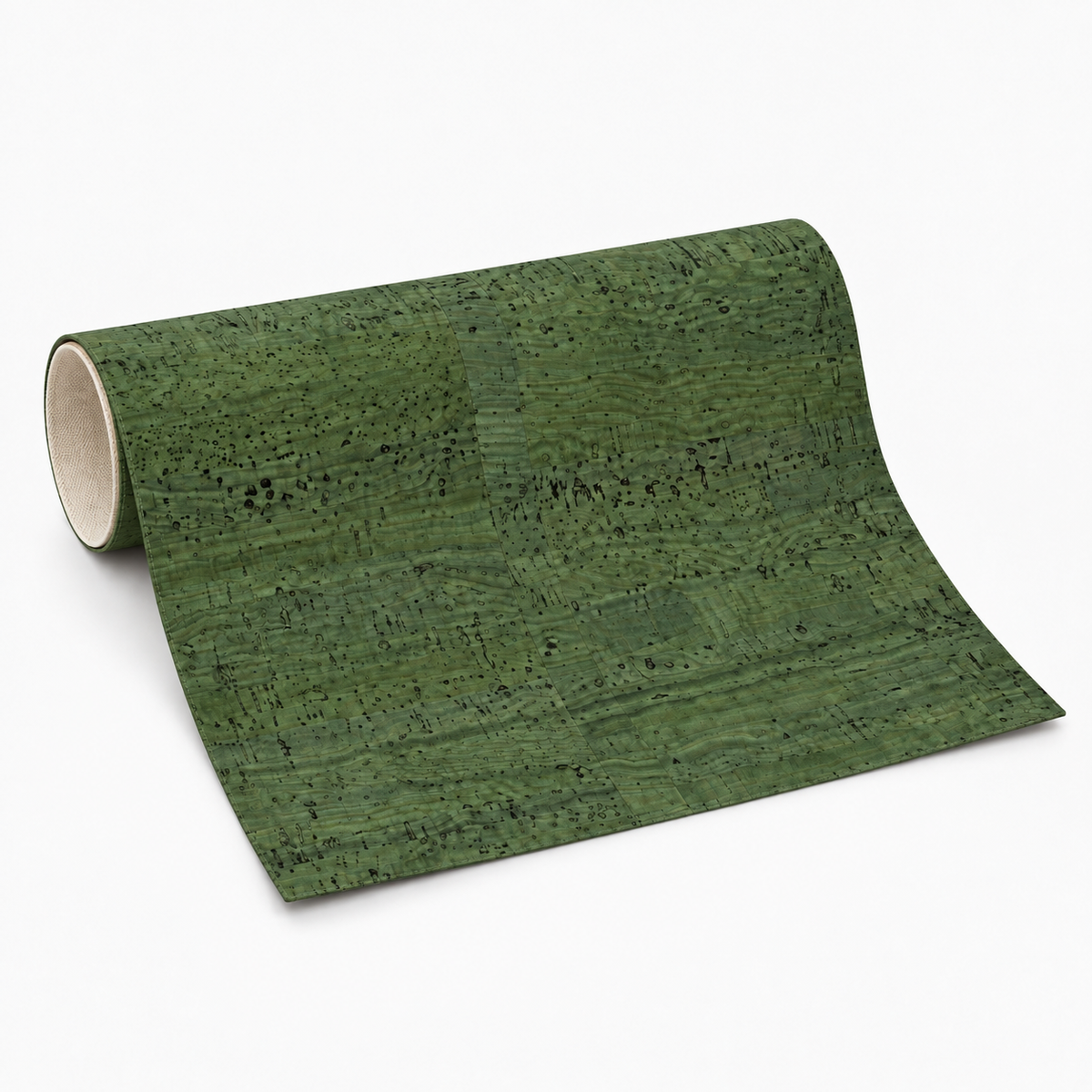 Green cotton-backed cork fabric roll, 1.4 m wide, standardised variant view