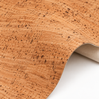 Natural cotton-backed cork fabric macro texture detail