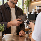 Country Cork Men's Wallet in real cafe payment use