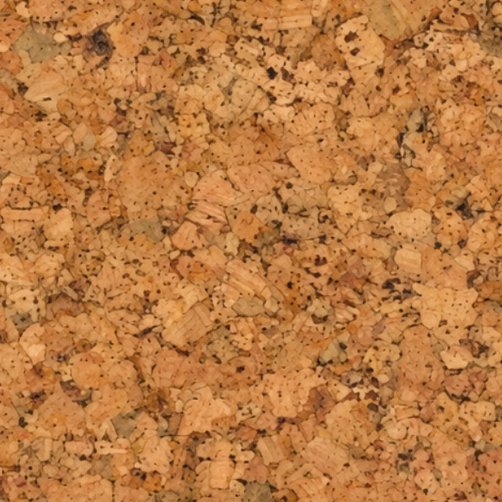 Country cork wall tile close-up showing the real cork texture and warm rustic variation