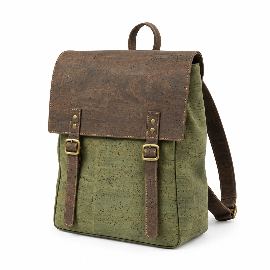 Crocodile Cork Backpack, 30 × 40 cm, angled view