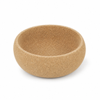 Deep cork fruit bowl, angled studio view showing the 8 cm overall height
