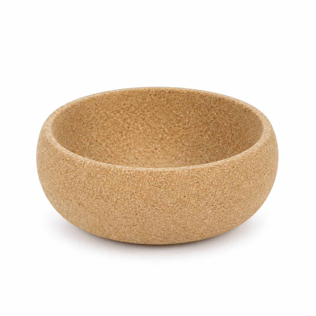 Deep cork fruit bowl, Ø30 × 8 cm, natural cork on white background