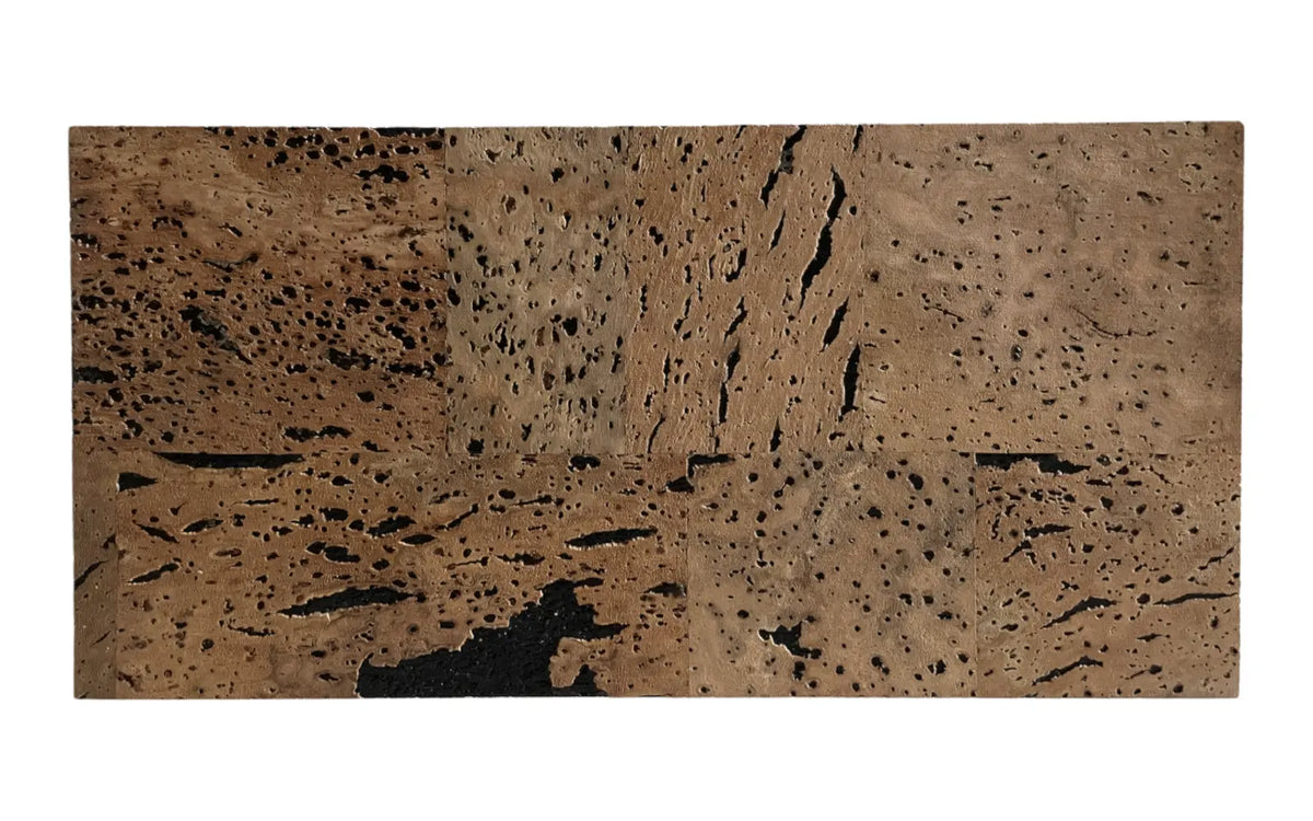Europe Black cork wall tile, 600 × 300 mm, dark decorative cork surface