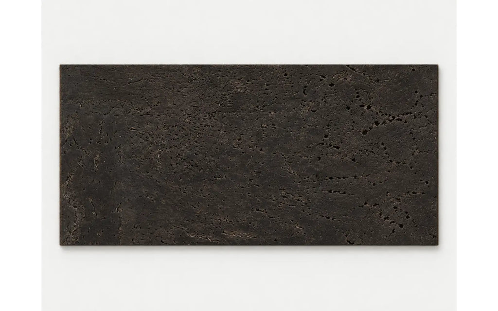 Europe Dark cork wall tile, 600 × 300 mm, dark brown and charcoal decorative cork surface