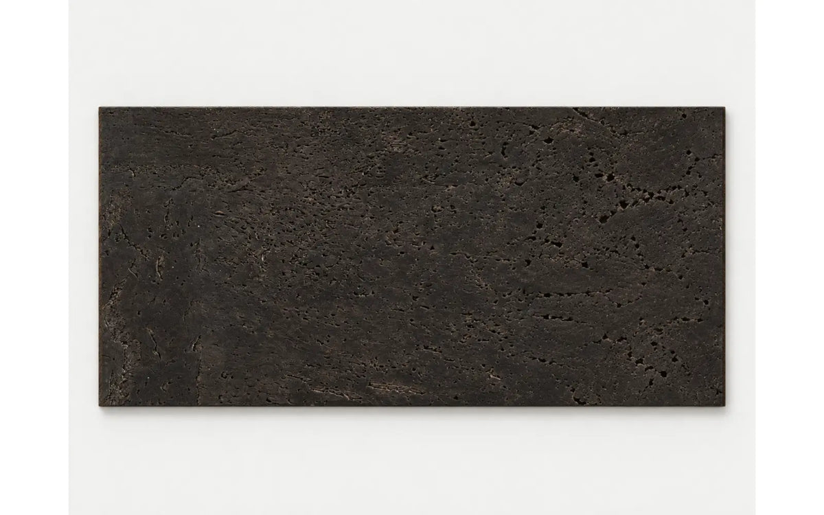Europe Dark cork wall tile, 600 × 300 mm, dark brown and charcoal decorative cork surface