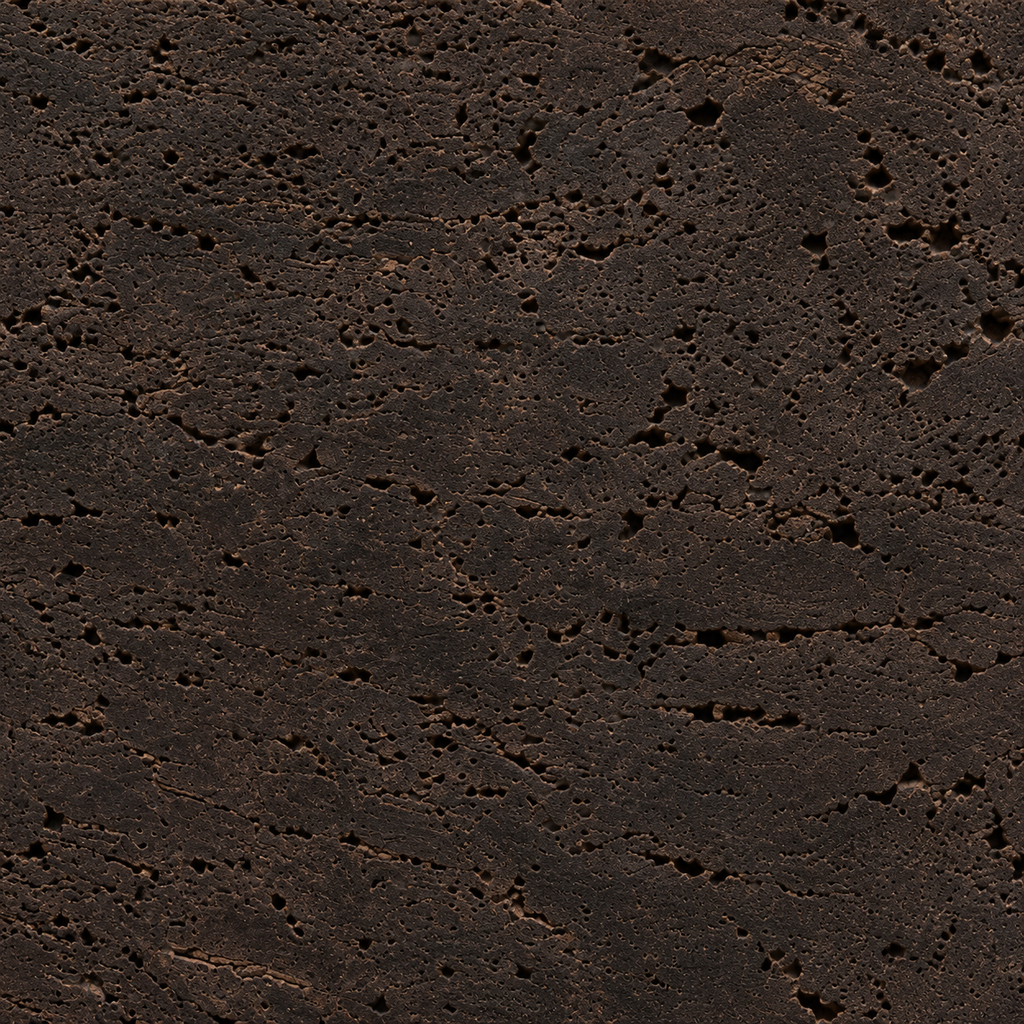 Europe Dark cork wall tile texture detail visualization showing dark brown and charcoal tonal variation