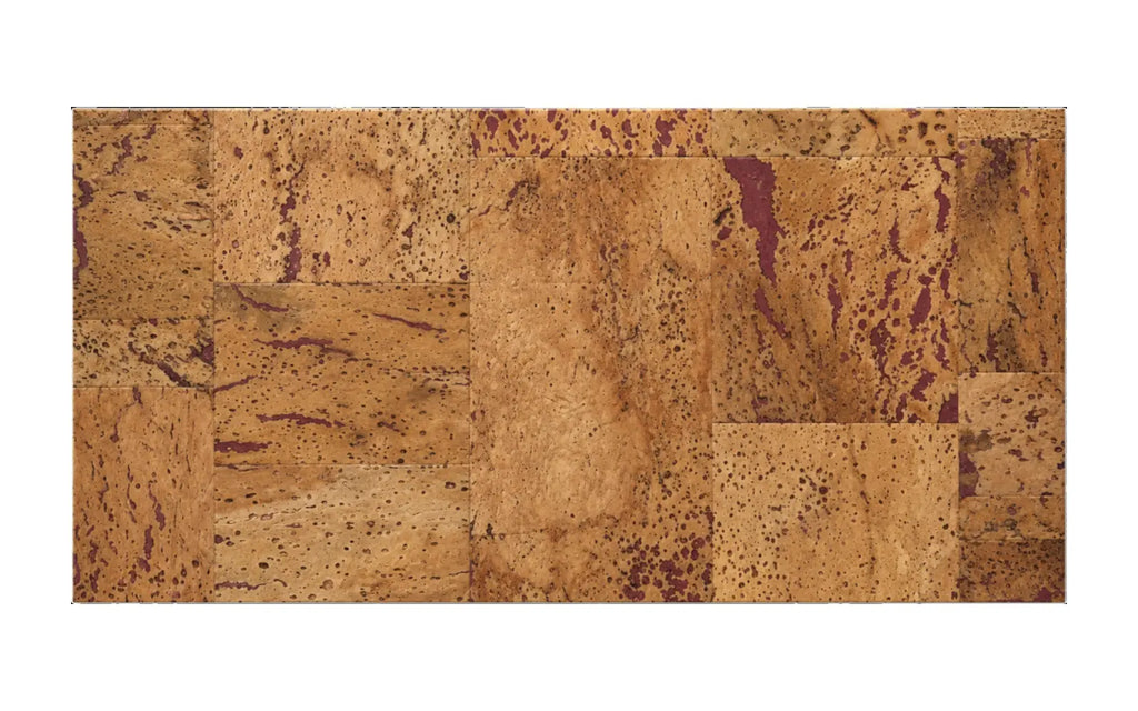 Europe Red cork wall tile, 600 × 300 mm, warm red-toned decorative cork surface