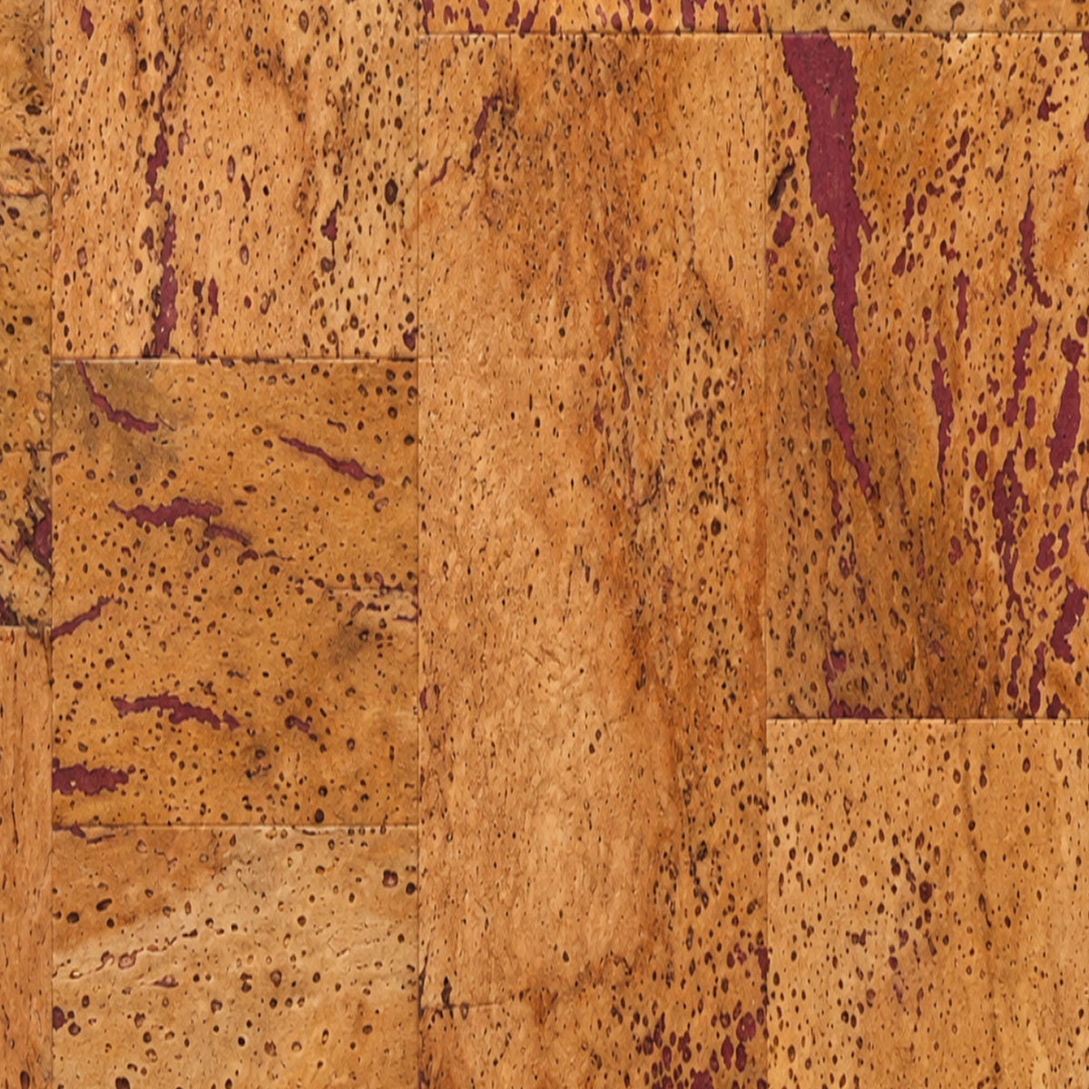 Europe Red cork wall tile close-up showing the real cork texture and burgundy-red tonal variation