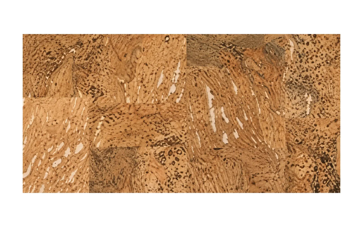 Europe White cork wall tile, 600 × 300 mm, light-toned decorative cork surface
