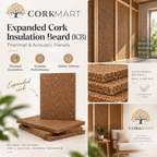 CorkMart editorial collage for Expanded Cork Insulation Board (ICB)