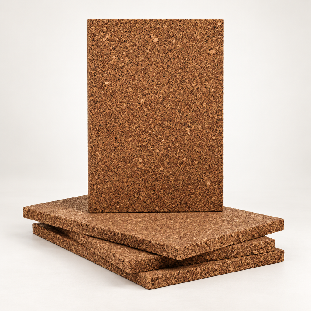 Expanded Cork Insulation Board (ICB), premium studio hero view