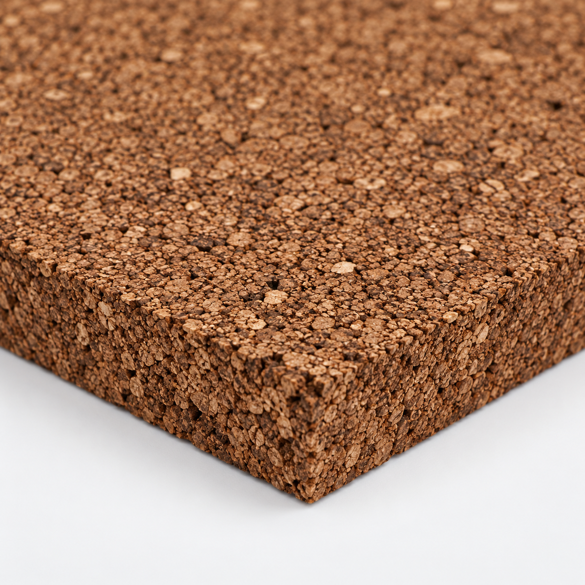 Expanded Cork Insulation Board (ICB), macro texture and edge detail