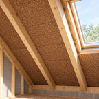 Expanded Cork Insulation Board (ICB) installed in a roof insulation application