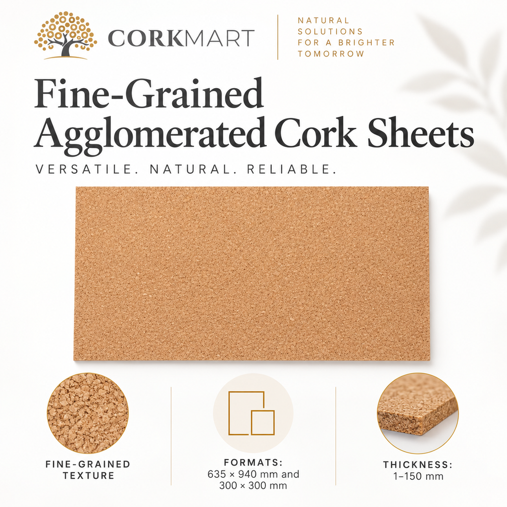 CorkMart infographic for Fine-Grained Agglomerated Cork Sheets