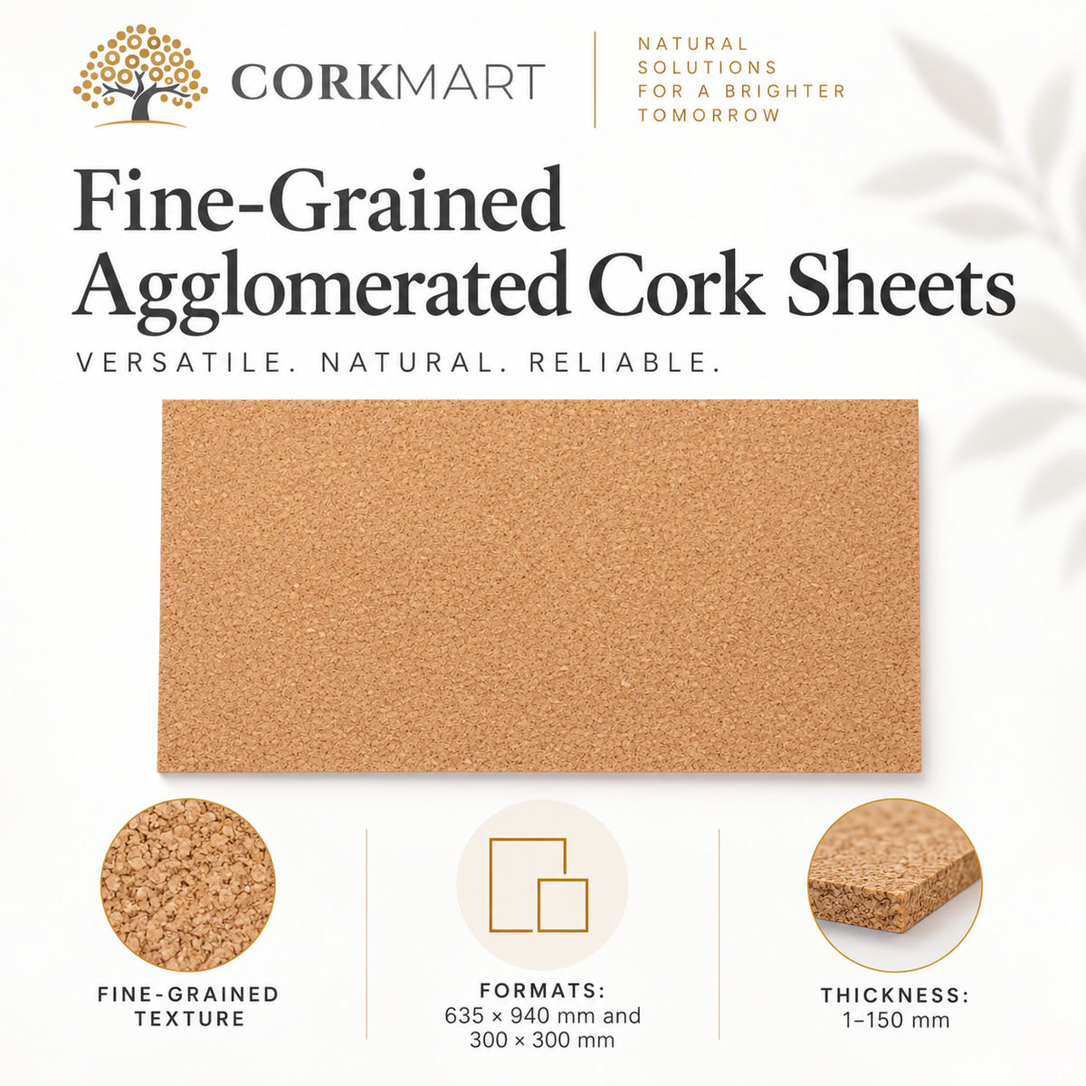 CorkMart infographic for Fine-Grained Agglomerated Cork Sheets