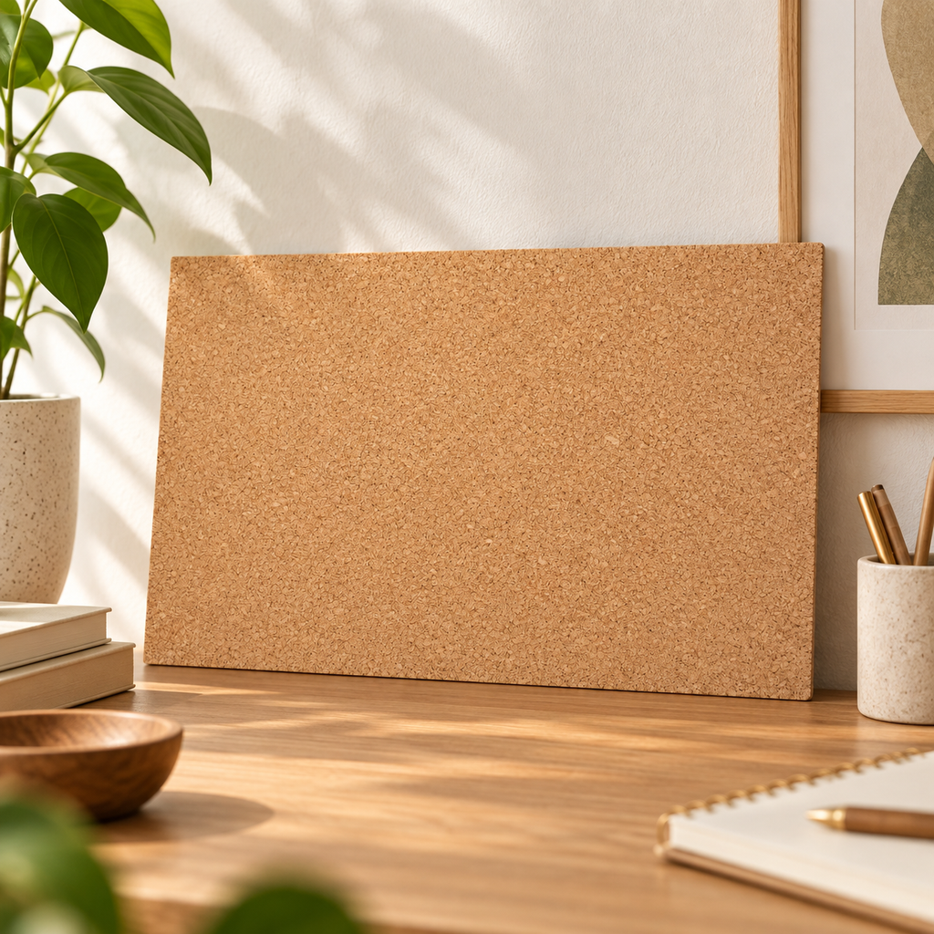 Fine-Grained Agglomerated Cork Sheets in a premium natural interior setting