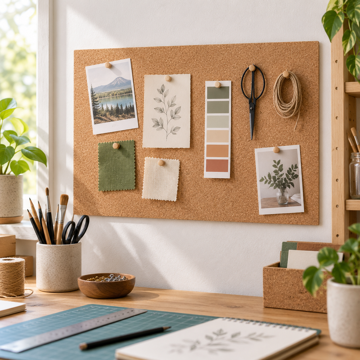 Fine-Grained Agglomerated Cork Sheets used in a creative workshop